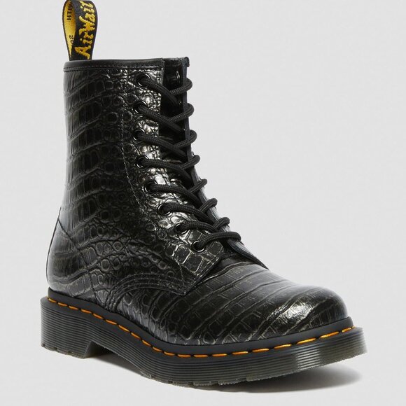 Dr.Marten's black croc 1460 boots size 5 - Picture 1 of 4